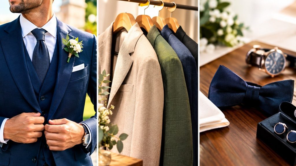 Granat czy butelkowa zieleń? Krawat czy mucha? Zobacz, jak dobrać garnitur na wesele jako gość lub ojciec młodej pary – plus alternatywy smart casual.