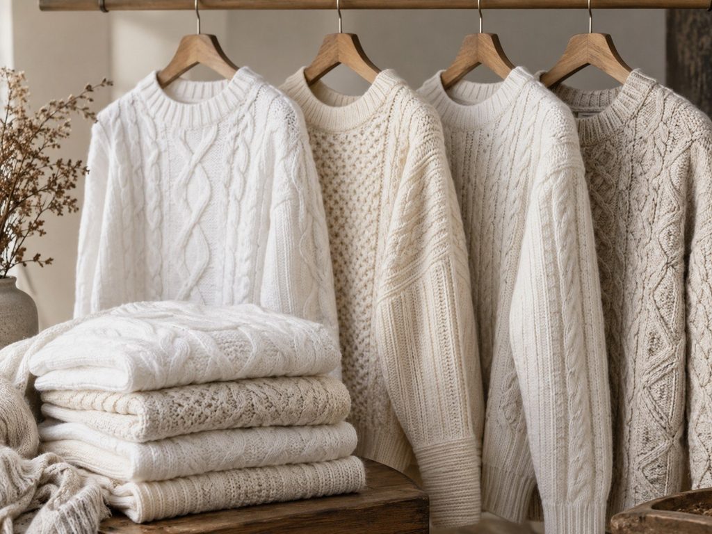 Écru z warkoczem do jeansów czy śnieżny golf pod czarny garnitur? Odcienie bieli, nowoczesny cable knit i pielęgnacja, bo biel wybacza najmniej.
